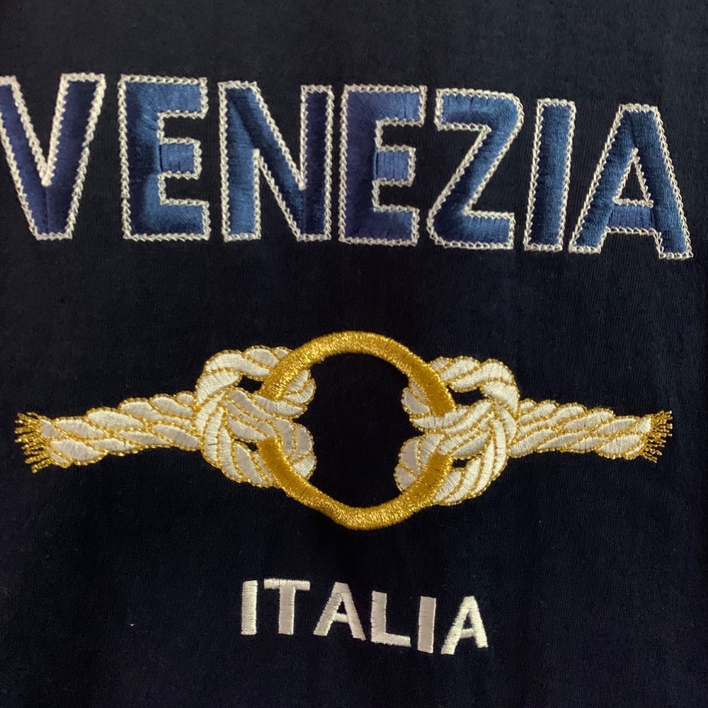 VTG Venezia Italian embroidered T, sz XL.